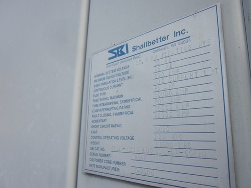 9000 KVAR, COOPER, 12470 V, CAPACITOR BANK, FUSED, 30 X 300 KVAR, OUTDOOR HOUSED