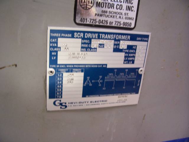 27 KVA,GENERAL SIGNAL, THREE PHASE SCR DRIVE TRANSFORMER