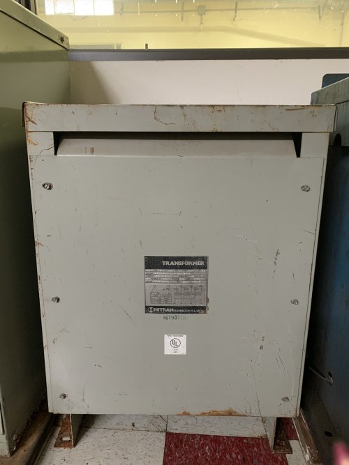 51 KVA HILTON 460 DELTA TO 460Y/266 3PH ISOLATION TRANSFORMER
