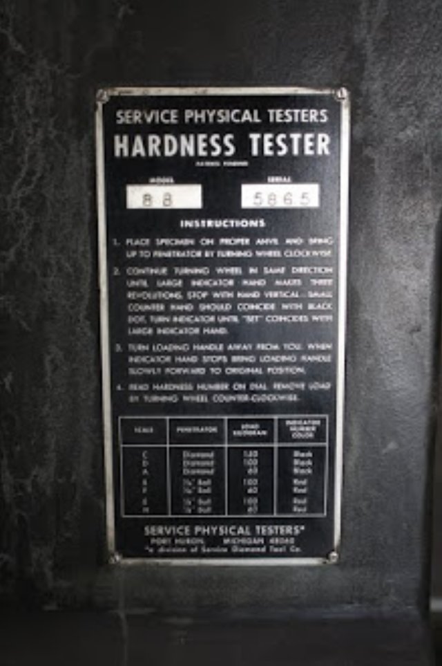 DIAMOND TOOL MDL: 8B HARDNESS TESTER BY SERVICE PHISICAL TESTER