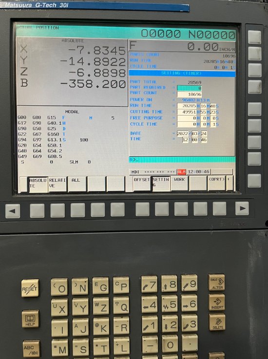 41 X, 36 Y, 38 Z MATSUURA H PLUS-630 CNC HMC W/G-TECH 30i 2007