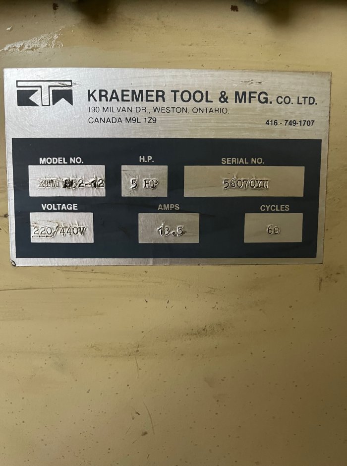 2137 CFM KRAEMER S52-12 PORTABLE DUST COLLECTOR