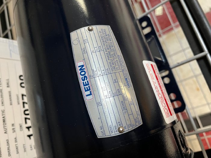1 HP LEESON 1140 RPM 56H 1 HP MOTOR 117077.00