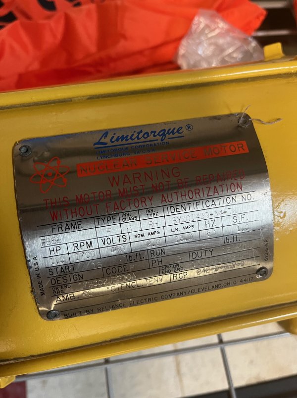 1HP LIMITORQUE MOTORS 1700RPM 2.8A 460V 3PHASE