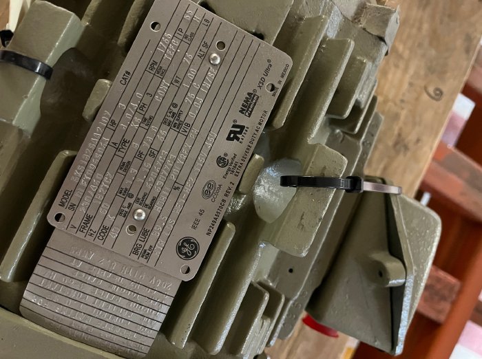3 HP 1765 RPM GE KS TEFC, 230/460 VOLTS