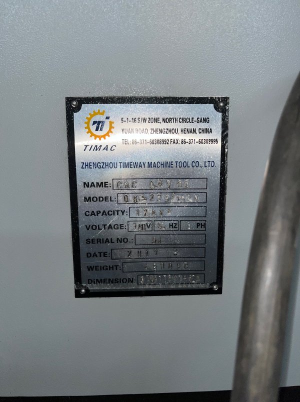 TIMEWAY QK-225/1500 SIEMENS SINUMERIK 20 4-JAWChk 8.85 SPINLE HOLE 2017
