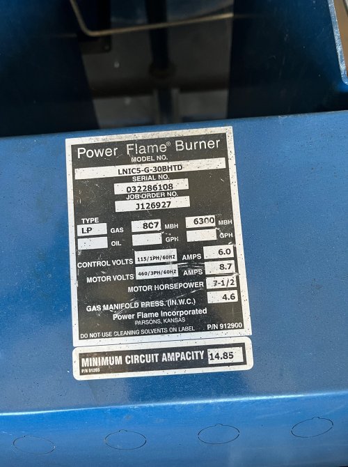 2022 HURST VIX-G-150-150 HIGH PRESSURE STEAM BOILER 150 PSI