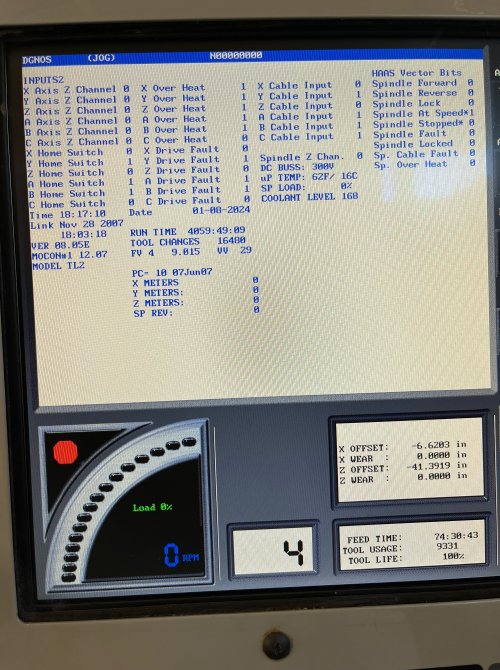 HAAS TL-2 TOOLROOM LATHE 16 X 48 MAX CAPACITY 2008