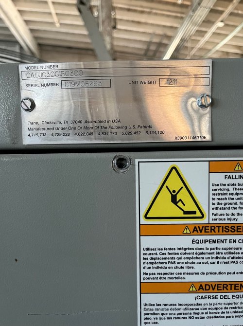 30 TON TRANE CAUJC3041B1300 AIR COOLED CONDENSING UNIT