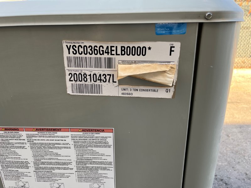 3 TON TRANE YSC036G4 GAS/ELECTRIC SEER 14 R-410A ROOFTOP AIR CONDITIONER