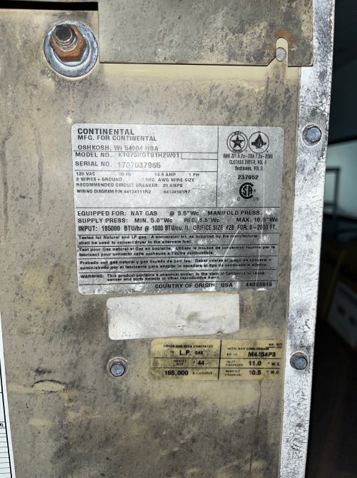 CONTINENTAL GIRBAU KT075 COMMERCIAL DRYER